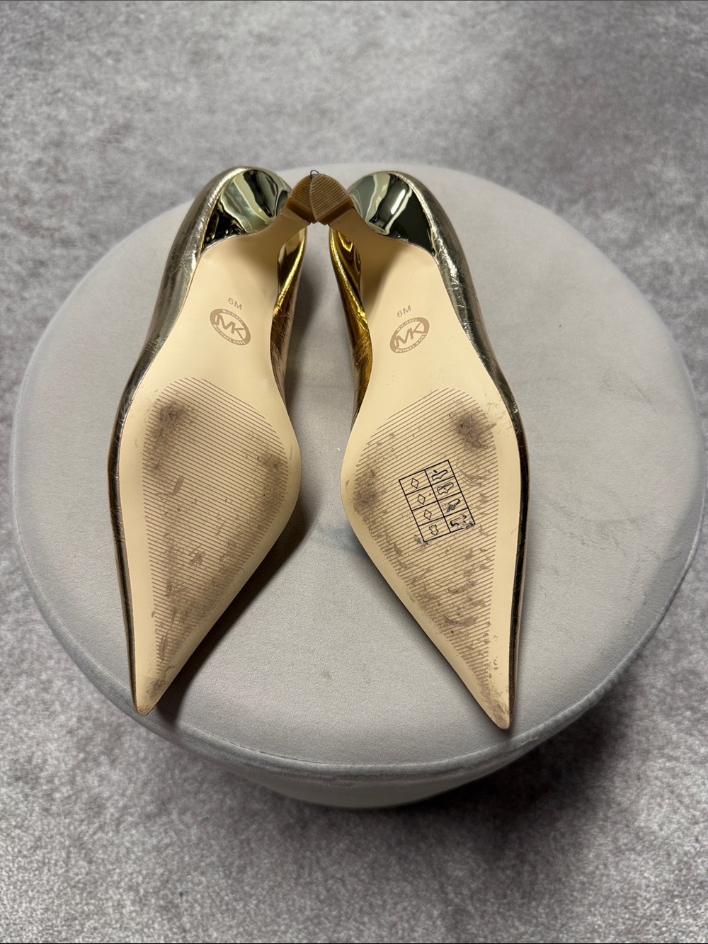 Michael Kors Metallic Gold Pointed-Toe Pumps - Picture 6 of 6